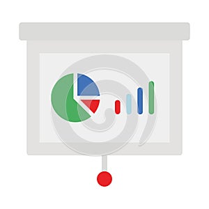 Flipchart, graph presentation Vector Icon which can easily modify or edit