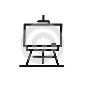Flipchart icon, whiteboard. Vector. Outline style. Illustration for website or print