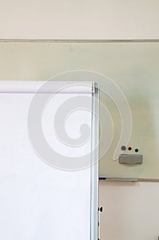 Flipchart and whiteboard