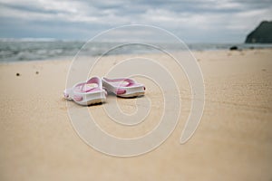 FlipFlops on beach in Bali, Indonesia