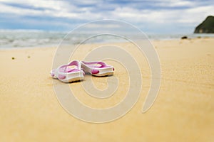 FlipFlops on beach in Bali, Indonesia