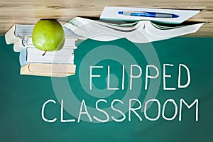 Flipped Classroom Concept On Blackboard