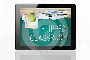 Flipped Classroom Concept On Digital Tablet photo