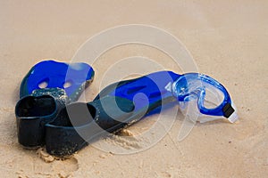 Flipper and diving mask photo