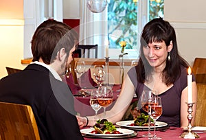 Flirting Over A Romantic Dinner photo