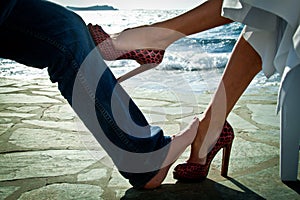 Flirting by the sea photo