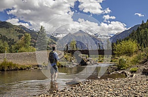 Fly Fishing on the San Miguel river near Telluride, Colorado