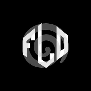 FLO letter logo design with polygon shape. FLO polygon and cube shape logo design. FLO hexagon vector logo template white and
