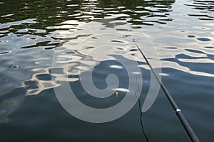 Float cork for fishing on water, in Danube Delta area,  Romania