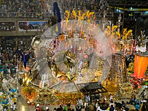 Float and dancers, Rio Carnival.