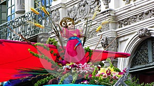 The float decorated with sculpture of the infant Jesus photo