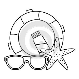 float lifeguard with sunglasses and starfish