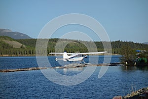 A float-plane in the yukon territories.