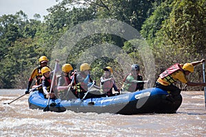 Float raft downstream