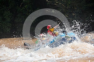 Float raft downstream