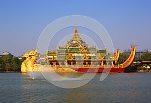 Floating Barge Karaweik in Yangon