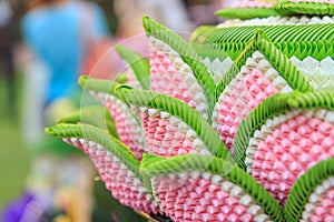 Floating basket by banana leaf