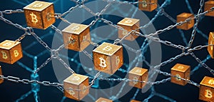 Floating Bitcoin Blocks on Chain AI Generative