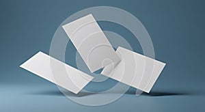 Floating Blank Business Cards Mockup