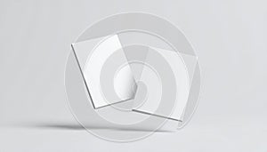 Floating Blank White Cards Mockup