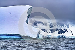 Floating Blue Green Iceberg Closeup Water Antarctica