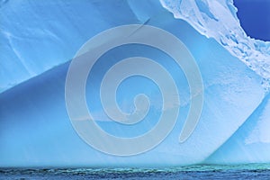 Floating Blue Iceberg Closeup Water Antarctica