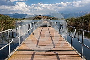 Floating bridge in Greece
