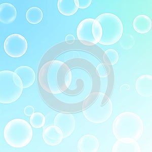 Floating Bubbles Abstract Background Light Blue Green
