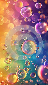 Floating Bubbles in the Air, A Multitude of Glistening Spheres Delicately Afloat