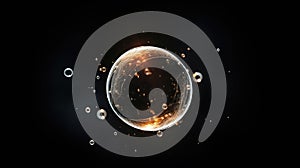 floating bubbles on black background