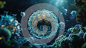 Floating Buckyball Structure in an Exotic High-Tech Environment