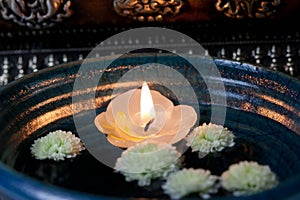 Floating candle Asia - Stock Photo