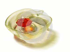 Floating candle on a white background