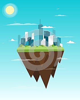 Floating city in sky