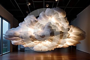 floating cloud light suspends a cloud like structure from the ce photo