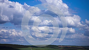 Floating clouds in cloudy day