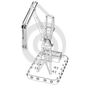 Floating crane. Vector