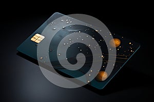 Floating Credit Cards Mockup on black background