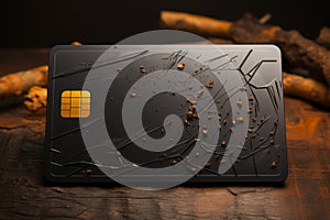 Floating Credit Cards Mockup on black background