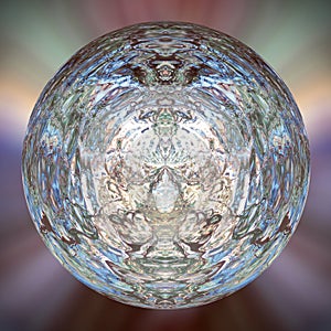 floating crystal orb with symmetrical design - water surface effect