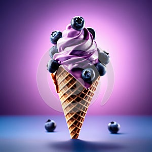 Floating delicious blueberry gelato cone is a summertime treat that is sure to tantalize your taste buds