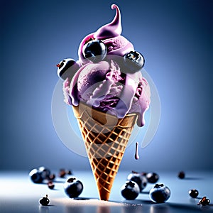 Floating delicious blueberry gelato cone is a summertime treat that is sure to tantalize your taste buds