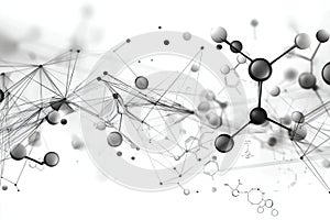 Detailed Digital Wireframe Representation of a Floating Medicine Molecule on a White Background Showcasing Molecular