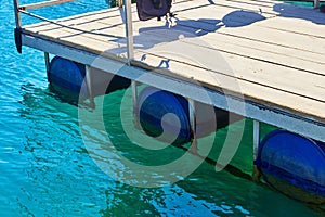 Floating Dock made with empty Plastic Barrels