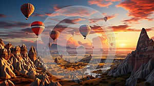 Floating Dreams: Hot Air Balloons Over the Enchanting Cappadocian Landscape