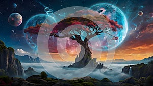 Floating Enigma: A Surreal Dreamscape photo