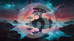 Floating Enigma: A Surreal Dreamscape photo