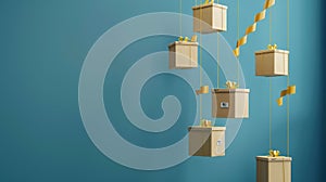 The floating gift boxes.AI generated image
