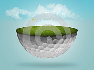 Floating golf ball green