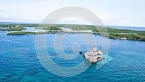 Floating guesthouses in San Bernardo archipelago, Colombia